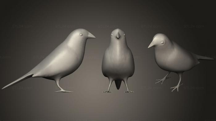Animal figurines (Red Browed Finch, STKJ_1408) 3D models for cnc